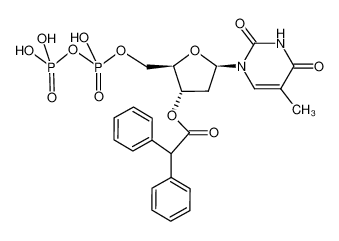 (2R,3S,5R)-2-(((hydroxy(phosphonooxy)phosphoryl)oxy)methyl)-5-(5-methyl-2,4-dioxo-3,4-dihydropyrimidin-1(2H)-yl)tetrahydrofuran-3-yl 2,2-diphenylacetate_97204-97-2