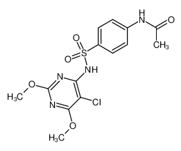 4-acetylamino-N-(5-chloro-2,6-dimethoxy-pyrimidin-4-yl)-benzenesulfonamide_97238-58-9