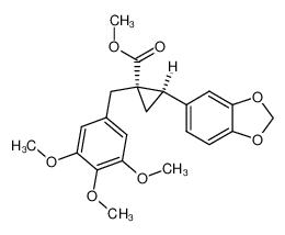 cis-methyl 1-(3,4,5-trimethoxybenzyl)-2-(3,4-(methylenedioxy)-phenyl)cyclopropanecarboxylate_97253-42-4