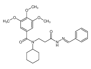 1-(3-(Cyclohexyl-(3,4,5-trimethoxy-benzoyl)-amino)-propionyl)-2-benzyliden-hydrazin_97255-84-0