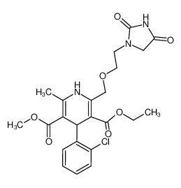 1-(2-{[4-(2-Chlorophenyl)-3-ethoxycarbonyl-5-methoxycarbonyl-6-methyl-1,4-dihydropyridin-2-yl]methoxy}ethyl)imidazolidine-2,4-dione_97290-26-1