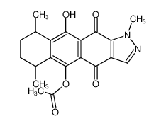 Acetic acid 10-hydroxy-1,6,9-trimethyl-4,11-dioxo-4,6,7,8,9,11-hexahydro-1H-anthra[2,3-c]pyrazol-5-yl ester_97291-41-3