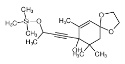 7,9,9-Trimethyl-8-(3-trimethylsilanyloxy-but-1-ynyl)-1,4-dioxa-spiro[4.5]dec-6-en-8-ol_97324-39-5