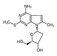 4-amino-6-methyl-2-(methylthio)-7-(2-deoxy-β-D-erythropentofuranosyl)pyrrolo(2,3-d)pyrimidine_97337-26-3