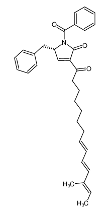 (5S,8'E,10'E,12'E)-1-benzoyl-5-benzyl-3-(12'-methyl-1'-oxotetradeca-8',10',12'-trienyl)pyrrol-2(5H)-one_97345-62-5