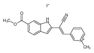 3-(2-Cyan-2-(6-methoxycarbonyl-2-indolyl)vinyl)-1-methylpyridinium-iodid_97369-51-2
