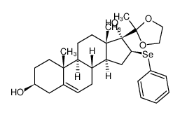 20,20-(ethylenedioxy)-3β,17α-dihydroxy-16β-phenylseleno-5-pregnene_97373-99-4