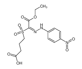 1-Ethoxycarbonyl-1-(4-nitro-phenylhydrazono)-2-thia-n-pentan-carbonsaeure-(5)-dioxid-(2.2)_97378-96-6