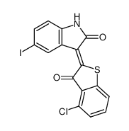 3-(4-chloro-3-oxo-3H-benzo[b]thiophen-2-ylidene)-5-iodo-1,3-dihydro-indol-2-one_97404-79-0