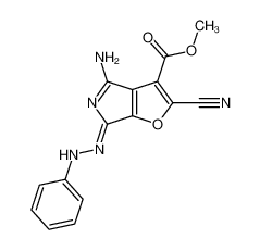 4-amino-2-cyano-6-phenylhydrazono-6H-furo[2,3-c]pyrrole-3-carboxylic acid methyl ester_97407-67-5