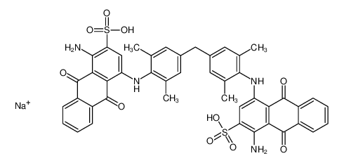 sodium,1-amino-4-[4-[[4-[(4-amino-9,10-dioxo-3-sulfoanthracen-1-yl)amino]-3,5-dimethylphenyl]methyl]-2,6-dimethylanilino]-9,10-dioxoanthracene-2-sulfonic acid_97416-96-1