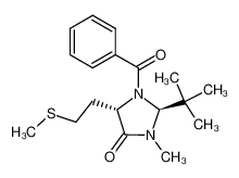 (2S,5S)-1-benzoyl-2-(tert-butyl)-3-methyl-5-(3'-thiabutyl)imidazolidin-4-one_97443-89-5