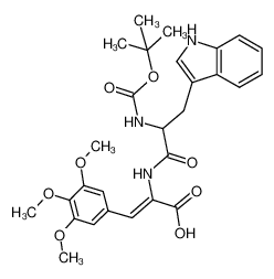 (Z)-2-[2-tert-Butoxycarbonylamino-3-(1H-indol-3-yl)-propionylamino]-3-(3,4,5-trimethoxy-phenyl)-acrylic acid_97444-07-0