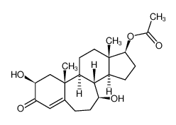 B-homoandrost-4-ene-2β,7aβ,17β-triol-3-one, 17-acetate_97455-06-6