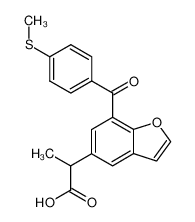 2-[7-(4-Methylsulfanyl-benzoyl)-benzofuran-5-yl]-propionic acid_97483-25-5