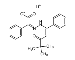 Lithium; [((E)-4,4-dimethyl-3-oxo-1-phenyl-pent-1-enyl)-hydrazono]-phenyl-acetate_97483-39-1