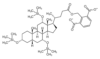 2,6-dinitrobenzyl (R)-4-((3R,5S,7R,8R,9S,10S,12S,13R,14S,17R)-10,13-dimethyl-3,7,12-tris((trimethylsilyl)oxy)hexadecahydro-1H-cyclopenta[a]phenanthren-17-yl)pentanoate_97500-39-5