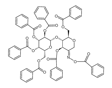 3,6-di-O-benzoyl-4-O-(2,3,4,6-tetra-O-benzoyl-β-D-galactopyranosyl)-1,5-anhydro-D-fructose O-benzoyloxime_97523-41-6