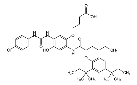 4-(5-(3-(4-chlorophenyl)ureido)-2-(2-(2,4-di-tert-pentylphenoxy)hexanamido)-4-hydroxyphenoxy)butanoic acid_97564-09-5