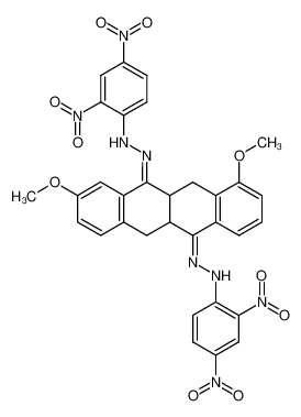 3,7-Dimethoxy-5,11-bis-(2,4-dinitro-phenyl-hydrazono)-5,5a,6,11,11a,12-hexahydro-naphthacen_97572-45-7