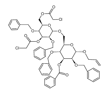 allyl 3-O-benzoyl-2,4-di-O-benzyl-6-(2,4-di-O-benzyl-3,6-di-O-chloroacetyl-α-D-mannopyranosyl)-α-D-mannopyranoside_97576-65-3