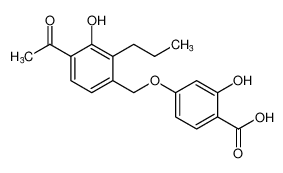 4-((4-acetyl-3-hydroxy-2-propylbenzyl)oxy)-2-hydroxybenzoic acid_97581-52-7