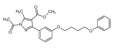 methyl 1-acetyl-5-methyl-3-(3-(4-phenoxybutoxy)phenyl)-1H-pyrazole-4-carboxylate_97601-35-9