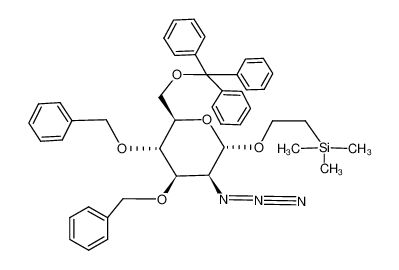 (2-(Trimethylsilyl)ethyl)-2-azido-3,4-di-O-benzyl-2-desoxy-6-O-trityl-α-D-mannopyranosid_97604-69-8