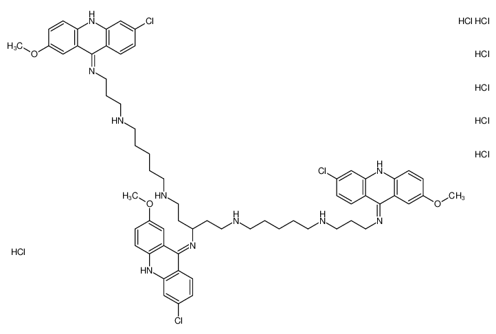 3-N-(6-chloro-2-methoxyacridin-9-yl)-1-N,5-N-bis[5-[3-[(6-chloro-2-methoxyacridin-9-yl)amino]propylamino]pentyl]pentane-1,3,5-triamine,heptahydrochloride_97613-92-8