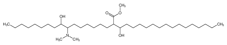 Octadecanoic acid,9-(dimethylamino)-10-hydroxy-2-(1-hydroxyhexadecyl)-, methyl ester_97613-98-4