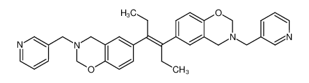 3,3'-bis-pyridin-3-ylmethyl-3,4,3',4'-tetrahydro-2H,2'H-6,6'-((E)-1,2-diethyl-ethene-1,2-diyl)-bis-benzo[e][1,3]oxazine_97615-28-6