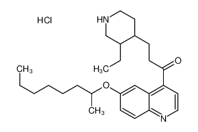 3-(3-ethylpiperidin-4-yl)-1-(6-octan-2-yloxyquinolin-4-yl)propan-1-one,hydrochloride_97635-34-2