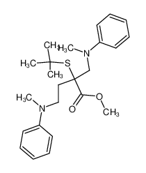 2-tert-Butylsulfanyl-4-(methyl-phenyl-amino)-2-[(methyl-phenyl-amino)-methyl]-butyric acid methyl ester_97641-41-3