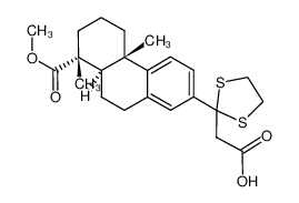 1,2,3,4,4a,9,10,10a-octahydro-1,4a-dimethyl-7-(2-carboxy-1,1-(ethylenedithio)ethyl)-1-phenanthrenecarboxylic acid monomethyl ester_97644-65-0