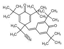 2-[3,5-Di-tert-butyl-1-(3,5-di-tert-butyl-4-oxo-cyclohexa-2,5-dienylidenemethyl)-4-oxo-cyclohexa-2,5-dienyl]-2-methyl-propionitrile_97658-42-9