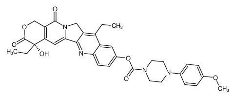 4-(4-Methoxy-phenyl)-piperazine-1-carboxylic acid (S)-4,11-diethyl-4-hydroxy-3,13-dioxo-3,4,12,13-tetrahydro-1H-2-oxa-6,12a-diaza-dibenzo[b,h]fluoren-9-yl ester_97682-41-2