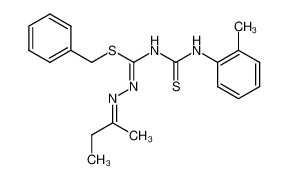 1-(Ethylethylideneamino)-5-(2-methylphenyl)-2-S-benzyliso-4-thiobiuret_97691-36-6