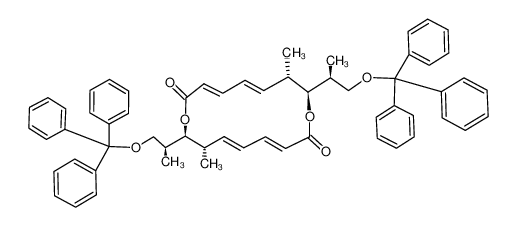 (2E,4E,6S,7S,10E,12E,14S,15S,1'S)-6,14-Dimethyl-7,15-bis(1'-methyl-2'(triphenylmethoxy)-ethyl)-8,16-dioxa-2,4,10,12-cyclohexadecatetraene-1,9-dione_97703-34-9