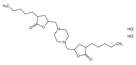 5,5'-(piperazine-1,4-diylbis(methylene))bis(3-pentyldihydrofuran-2(3H)-one) dihydrochloride_97728-30-8