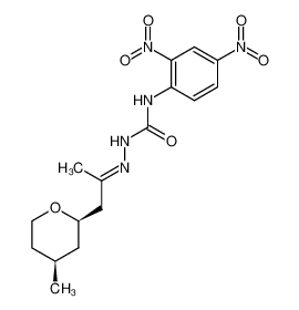 (+-)-(cis-4-Methyl-tetrahydropyranyl-(2))-aceton-(4-(2,4-dinitrophenyl)-semicarbazon)_97739-83-8