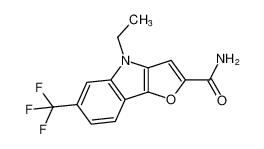 4H-Furo[3,2-b]indole-2-carboxamide, 4-ethyl-6-(trifluoromethyl)-_97791-46-3