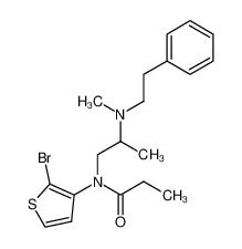 N-(2-bromo-thiophen-3-yl)-N-[2-(methyl-phenethyl-amino)-propyl]-propionamide_97830-50-7