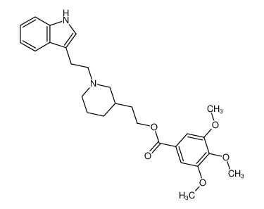 (+-)-1-(2-(Indol-3-yl)-aethyl)-3-(2-(3,4,5-trimethoxy-benzoyloxy)-aethyl)-piperidin_97830-89-2