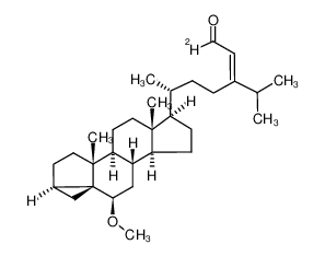 (24E)-6β-methoxy-3α,5-cyclo-5α-(29-(2)H)sigmast-24(28)-en-29-al_97838-87-4