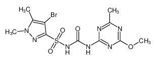 4-bromo-N-((4-methoxy-6-methyl-1,3,5-triazin-2-yl)carbamoyl)-1,5-dimethyl-1H-pyrazole-3-sulfonamide_97841-76-4