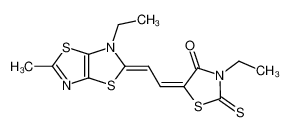 3-ethyl-5-[2-(3-ethyl-5-methyl-3H-thiazolo[5,4-d]thiazol-2-ylidene)-ethylidene]-2-thioxo-thiazolidin-4-one_97863-96-2
