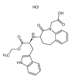 1-Carboxymethyl-3[1-ethoxycarbonyl-2-(3-indolyl)ethyl-(1S)-amino]-2,3,4,5-tetrahydro-1H-[1]-(3S)-benzazepin-2-one hydrochloride_97878-60-9