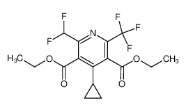 diethyl 2-(difluoromethyl)-4-cyclopropyl-6-(trifluoromethyl)-3,5-pyridinedicarboxylate_97887-80-4