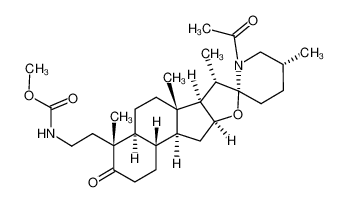 28-acetyl-A-bisnor-2,5-seco-2-methoxycarbonylamino-22R,25R-spirosolan-5-one_97957-17-0