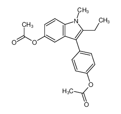 Acetic acid 3-(4-acetoxy-phenyl)-2-ethyl-1-methyl-1H-indol-5-yl ester_97968-32-6
